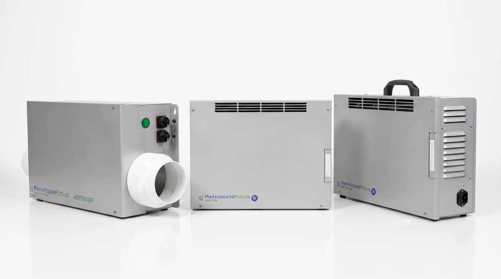 Three PathogenFocus ADB 7000 units shown together